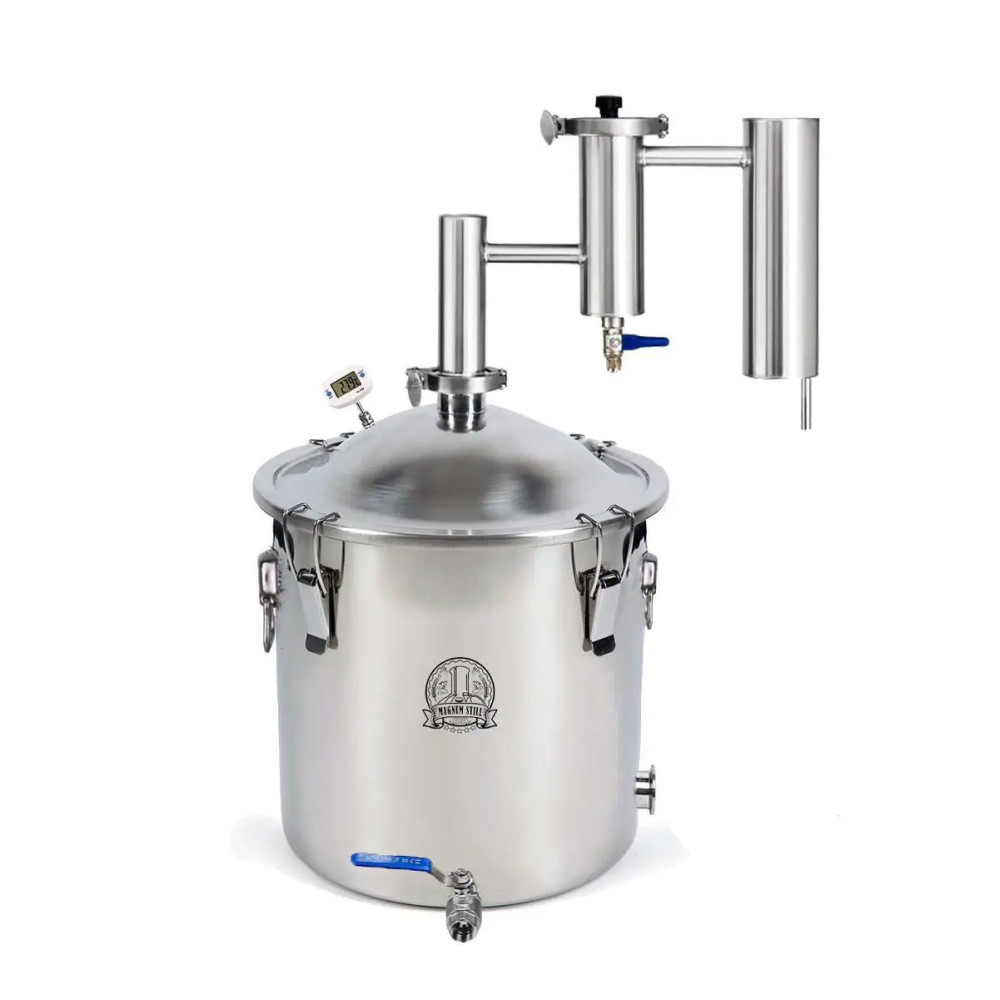 Самогонний апарат з сухопарником 33л , кламп під тен