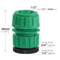 Конектор для шланга зелений, внутрішня різьба 1/2