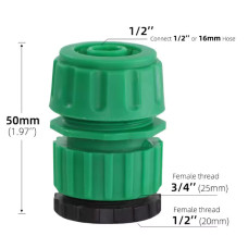Конектор для шланга зелений, внутрішня різьба 1/2