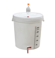Ємність для бродіння з гідрозатвором, краном та шкалою 33л