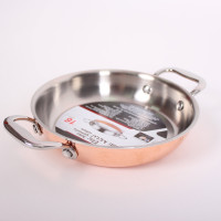 Медная многослойная сковорода с боковыми ручками 16 см.