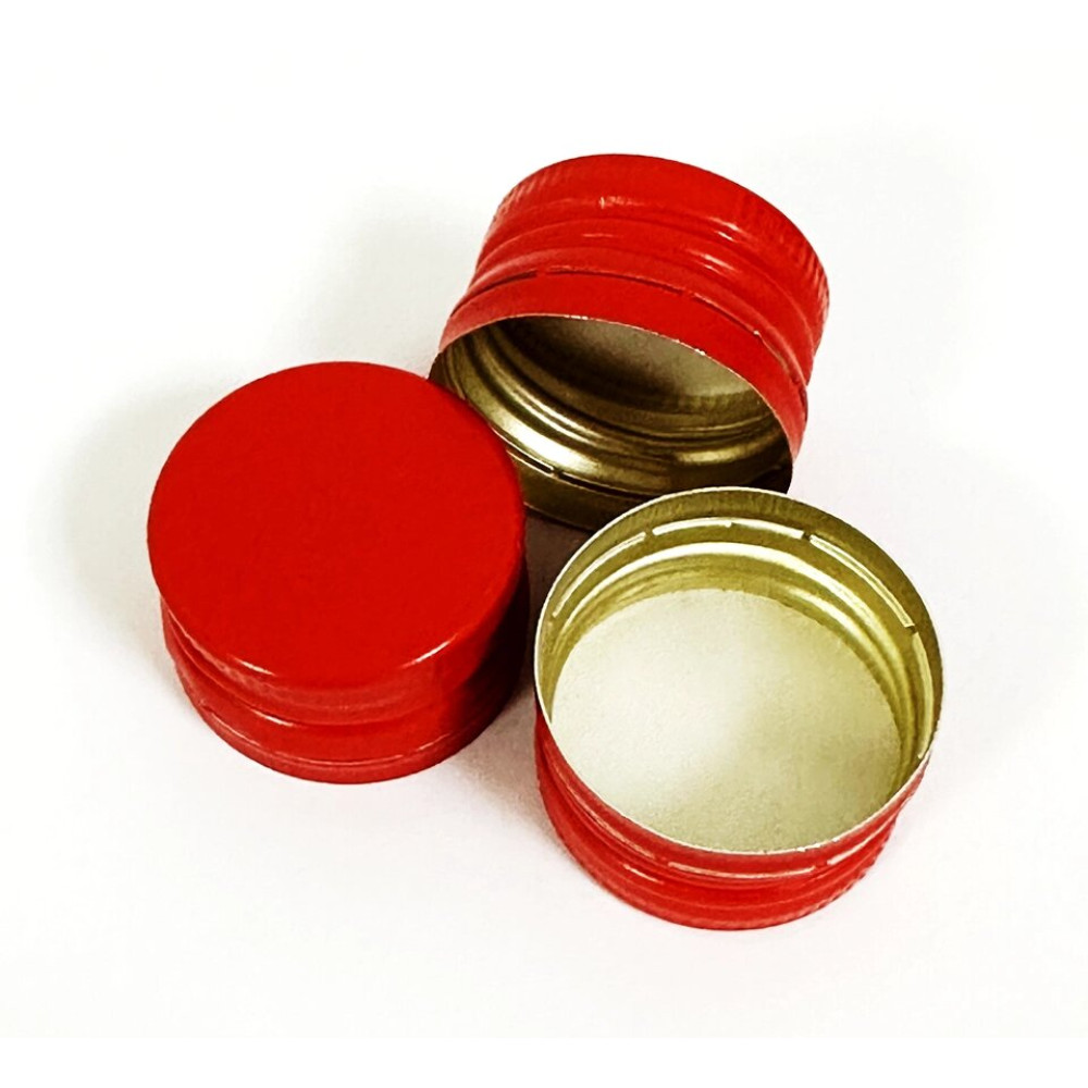 Ковпачок алюмінієвий (Червоний з різьбою 28х18 мм)