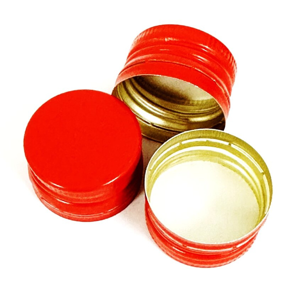 Ковпачок алюмінієвий (Червоний з різьбою 28х18 мм)