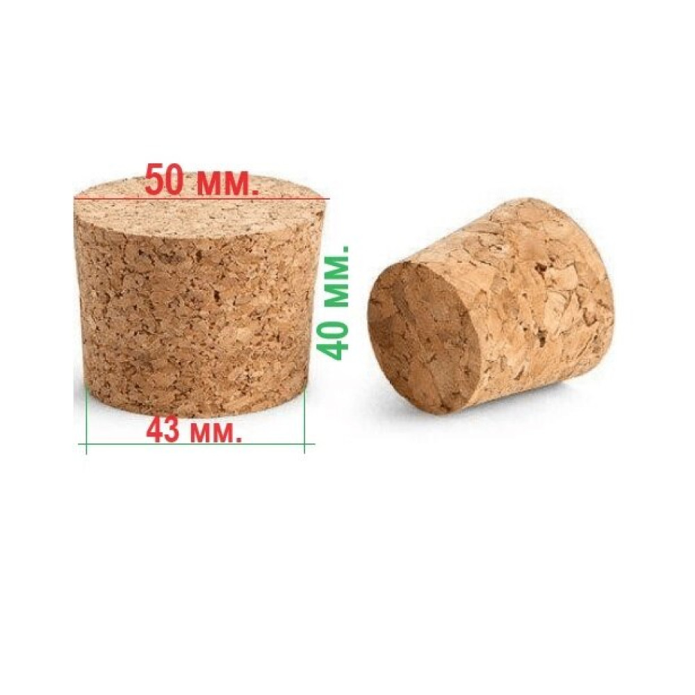 Корокова пробка для бутля, агломерована 43х50х40