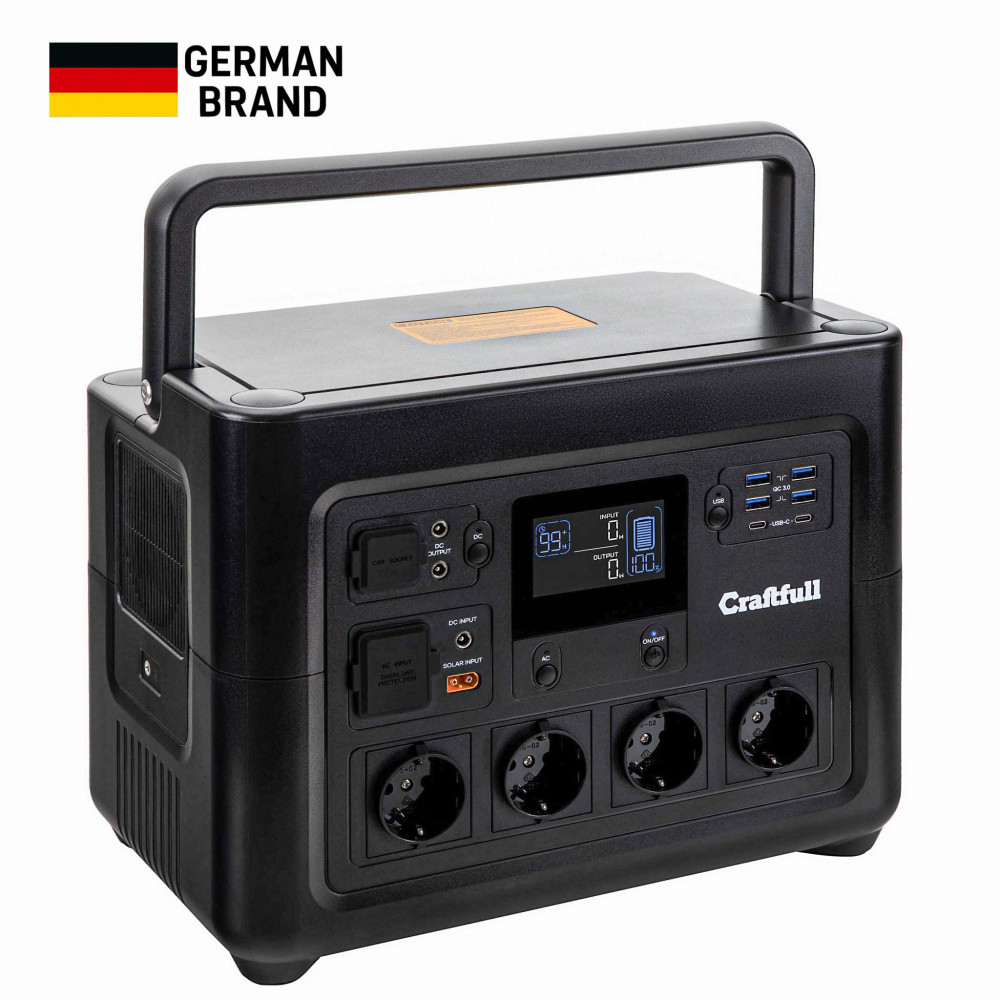 Портативная зарядная станция Craftfull PS1800 Fast Charge, 1536 Вт·ч, 1800 Вт