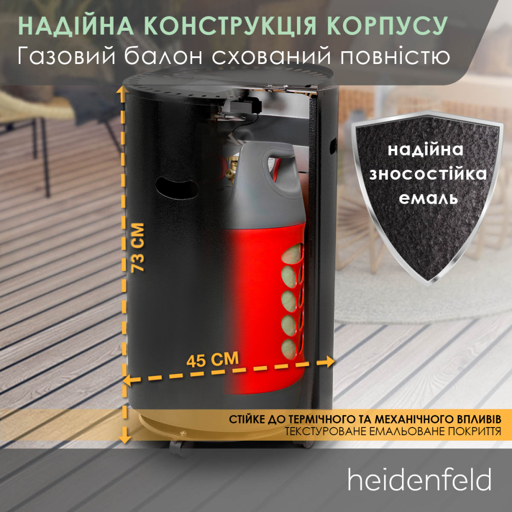 Підлоговий газовий обігрівач Heidenfeld Blueflame GH110