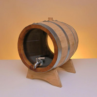 Бочка дубовая 10 л со стеклянными донышками и краном М+