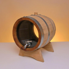 Бочка дубова 10 л зі скляними денцями і краном М+