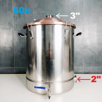 Перегонный куб 60л/3 дюйма Фирменный с медной крышкой (с клампом под тен)