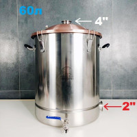 Перегінний куб 60л/4 дюйма Фірмовий  з мідною кришкою (з клампом під тен)