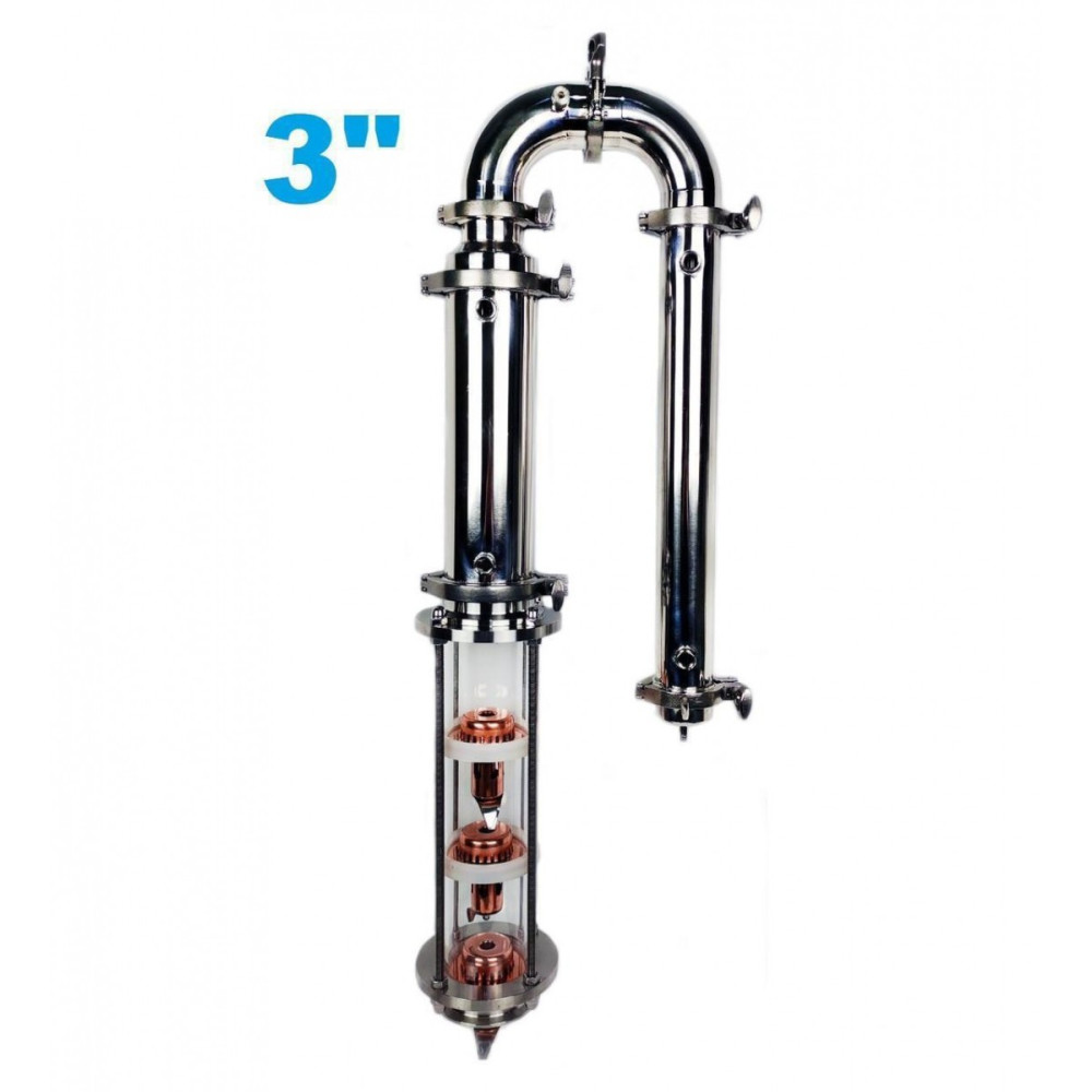 Тарілчаста колона 3" 3 рівня, дефлегматор, холодильник