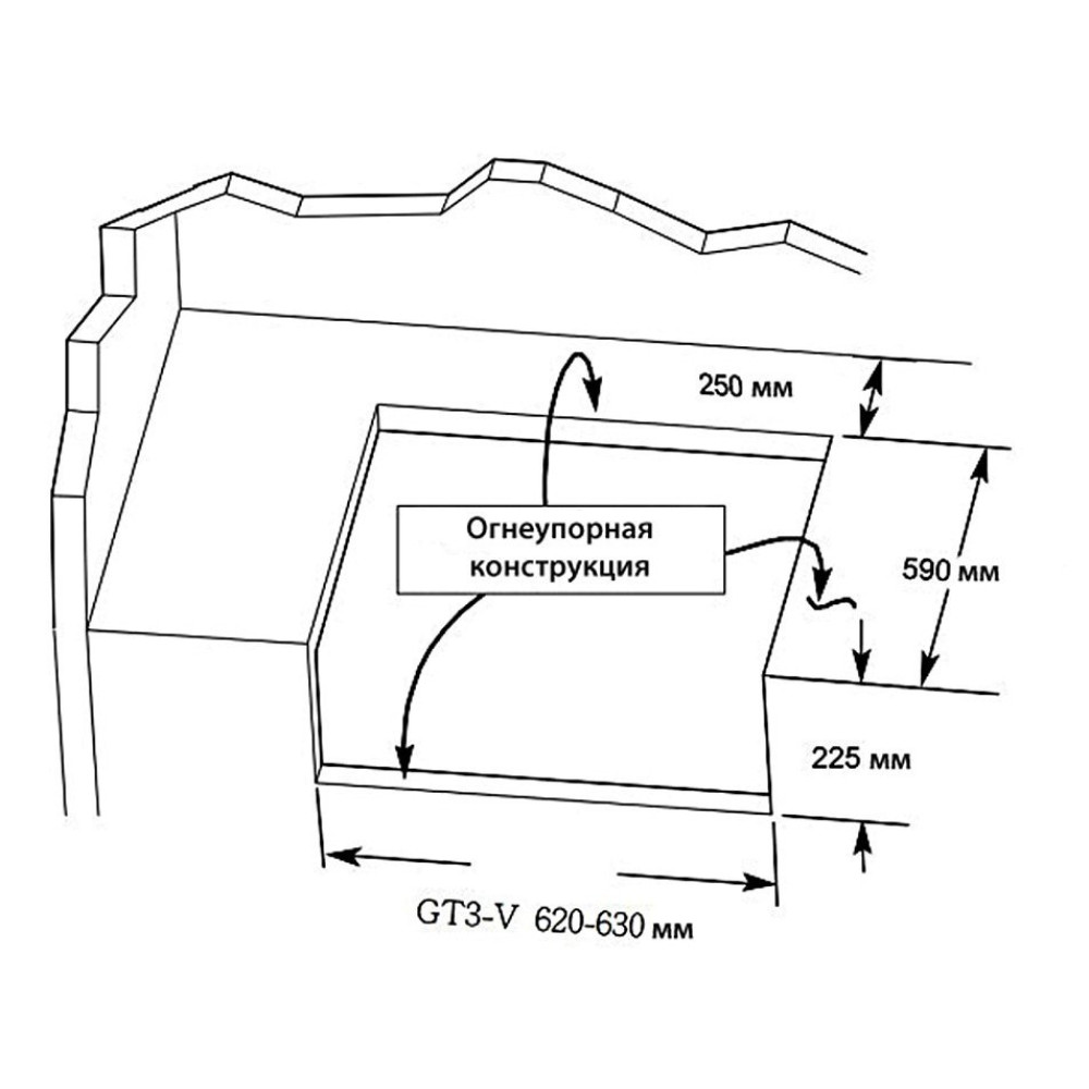 Газовий гриль, що вбудовується GrandHall Premium GT3 Built-in