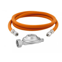 Газовий шланг 150 см під різьблення 1/4", редуктор GOK 50 мбар (тип з'єднання SHELL) комплект