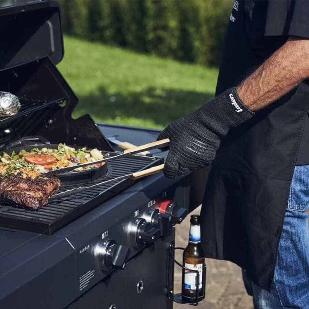 Рукавички для барбекю вогнестійкі, матеріал-арамід, 1 пара, колір чорний