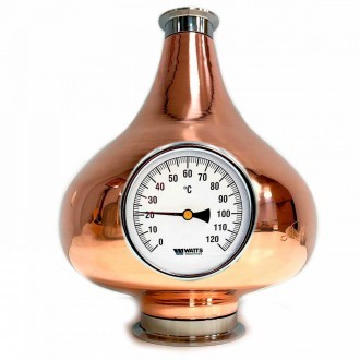 Alembic copper helmet 4 in. - 2 in. with thermometer