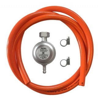 Set for connecting to a gas cylinder, 30 mbar reducer, 150 cm hose and fitting