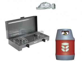 Portable gas stove with 18.2 l cylinder and reducer