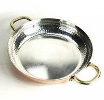 Copper pan with two handles 20 cm (silver)
