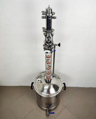 Cap column with 25 l cube from 2 inch stainless steel 3 level