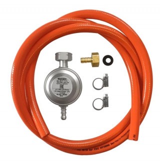 Set for connecting to a gas cylinder, 37 mbar reducer, 200 cm hose and fitting
