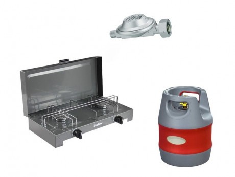 Portable gas stove with 12.7 l cylinder and reducer