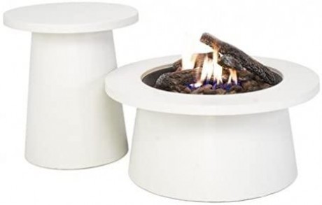 Outdoor table - gas fireplace Cosi Cosiglobe white