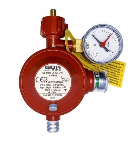 Gas pressure regulator GOK EN61-DS 1.5 kg/h. 29mbar KLFxG1/4LH-KN MELTS UEDS